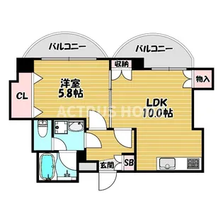 大阪府大阪市住吉区長居東4【マンション】の間取り