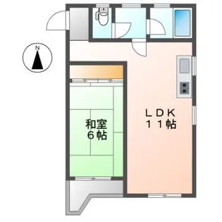 シャトル西野【3階】の間取り