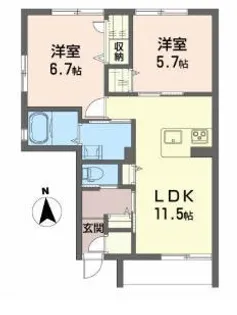 山形県山形市南館2【アパート】の間取り