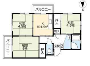 UR鳴子【4階】の間取り