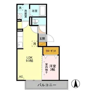ルシール宝木【3階】の間取り