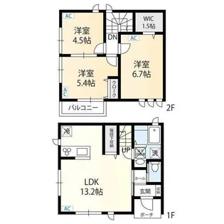 東京都目黒区洗足1【一戸建】の間取り