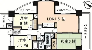 シーブリーズ東原壱番館【9階】の間取り