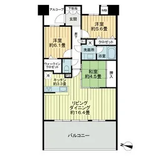 プレミスト豊崎【7階】の間取り