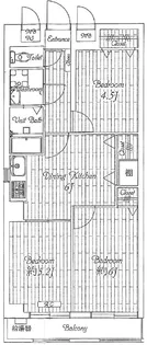 ハイシティ高田馬場【2階】の間取り