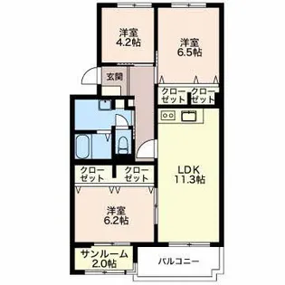 Bel Avenir Akiyoshi【2階】の間取り