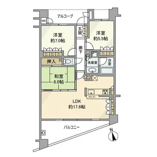 東京都杉並区浜田山1【マンション】の間取り