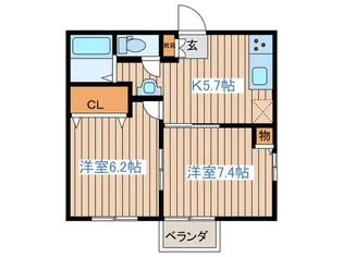 セレーユ宮城野【2階】の間取り