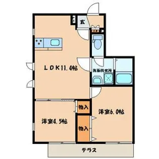 ヘーベルメゾン レ・セーナ【1階】の間取り