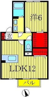 ロイヤルパークスA【1階】の間取り