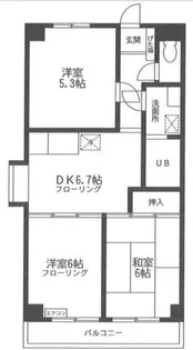 フォンテーヌ緑園【1階】の間取り
