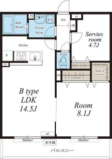 リブリ・カトル アルブル【3階】の間取り