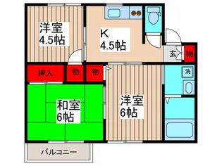 コーポジュネスS-II【1階】の間取り