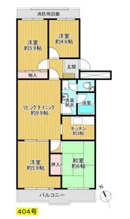 ヴェラハイツ春日部【4階】の間取り