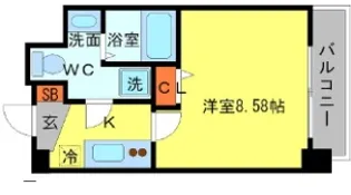 SERENITE日本橋SUD【13階】の間取り