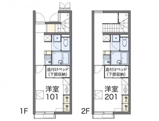 レオパレス日向坂【2階】の間取り