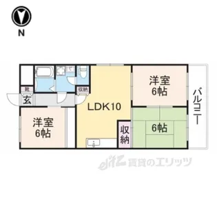 第6サンコウヒルズ西館【4階】の間取り