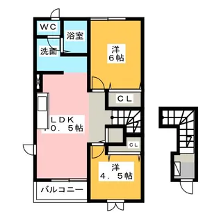 ビューテラスA【2階】の間取り