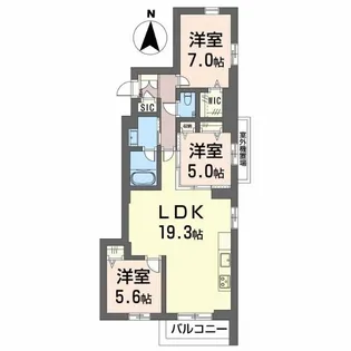 Avance東草深WEST【2階】の間取り