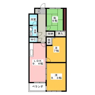 ソレイユ谷原【3階】の間取り