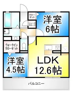 リヴェール中御所 A【3階】の間取り