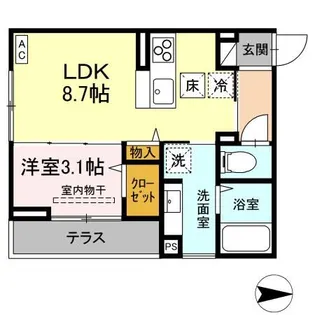 J-Room☆妃 VII番館 屋代駅前【1階】の間取り