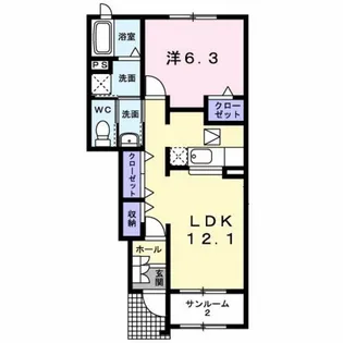 ソフテイル C【1階】の間取り