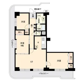 横浜スカイハイツ【6階】の間取り