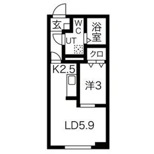 メリディアン国見駅前伍番館【1階】の間取り