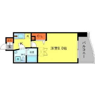 AFFLUENCE難波【8階】の間取り