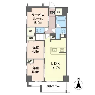 ツインズ国立II【8階】の間取り