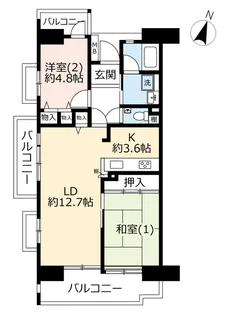 URプロムナード矢部【5階】の間取り