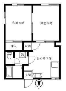 グレースコーポI【1階】の間取り
