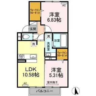 チェリーコートII【2階】の間取り