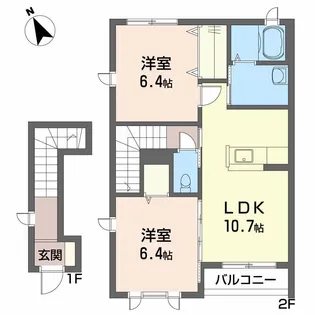 シャーメゾンエピナール E棟【2階】の間取り