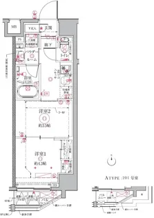 クレイシアIDZ祐天寺【9階】の間取り