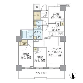 Brillia Tower 聖蹟桜ヶ丘 BLOOMING RESIDE【20階】の間取り