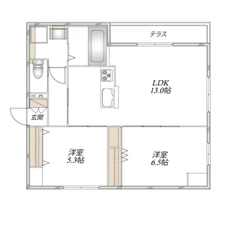 ヴィラ パーシモン【1階】の間取り