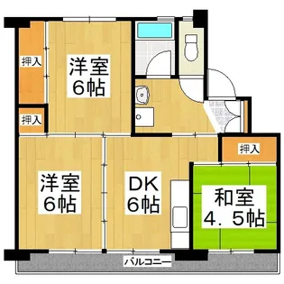 ビレッジハウス吉井 1号棟【2階】の間取り