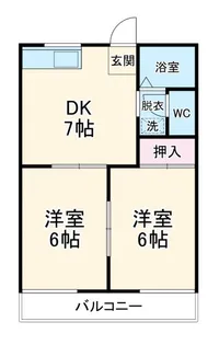 ファミールハイツB【1階】の間取り