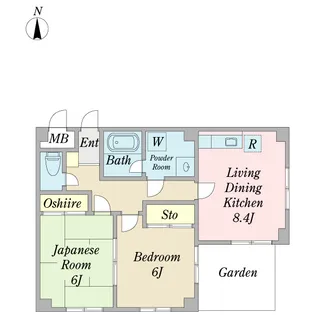 エクセレンス新松戸弐番館【1階】の間取り