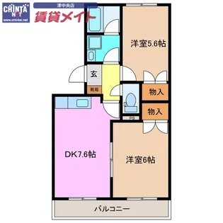 プリベール【2階】の間取り