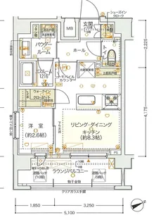 グラサージュ横濱桜木町クロスコア【9階】の間取り