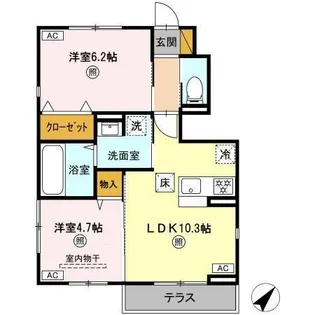 カネトヒル【1階】の間取り