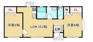 カーサ鈎取【1階】の間取り