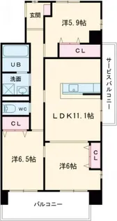 ヴィラージュエクセラン【3階】の間取り