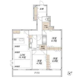 (仮称)市ノ坪メゾン【1階】の間取り