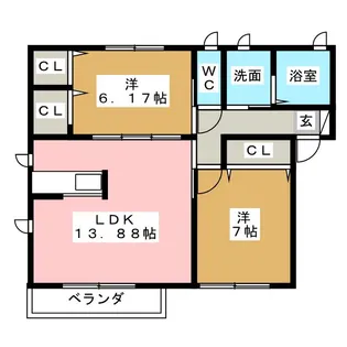 プチ・コスモII【1階】の間取り