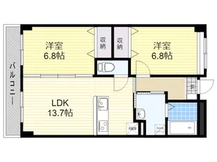 紺屋スカイマンション壱番館【8階】の間取り