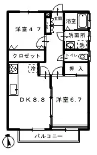 ルミエール名取【2階】の間取り